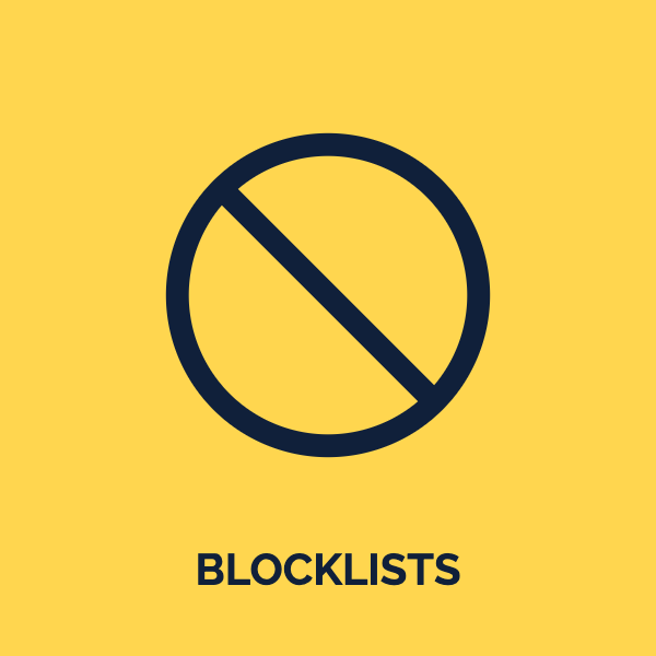 Blocked symbol icon: blocklists