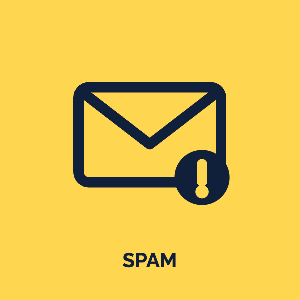 Envelope with warning icon: spam