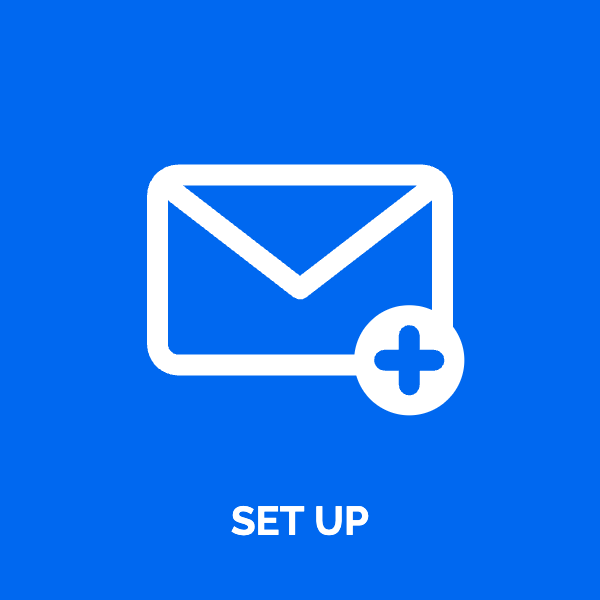 Envelope icon: setting up email