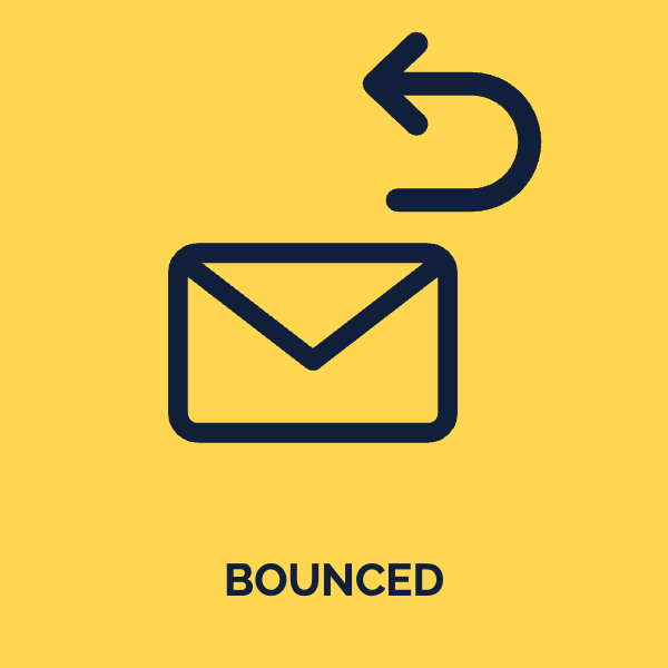 Envelope with return arrow icon: bounced email
